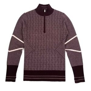 NWT Smartwool Dacono Sparrow Heather Merino Wool Half Zip Sporty Sweater Small